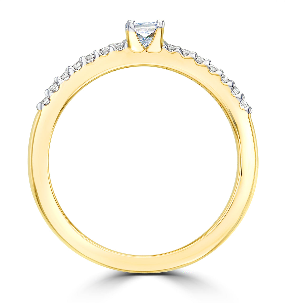 Princess Cut Lab Diamond Engagement Ring 0.25ct H/Si in 18K Gold Vermeil
